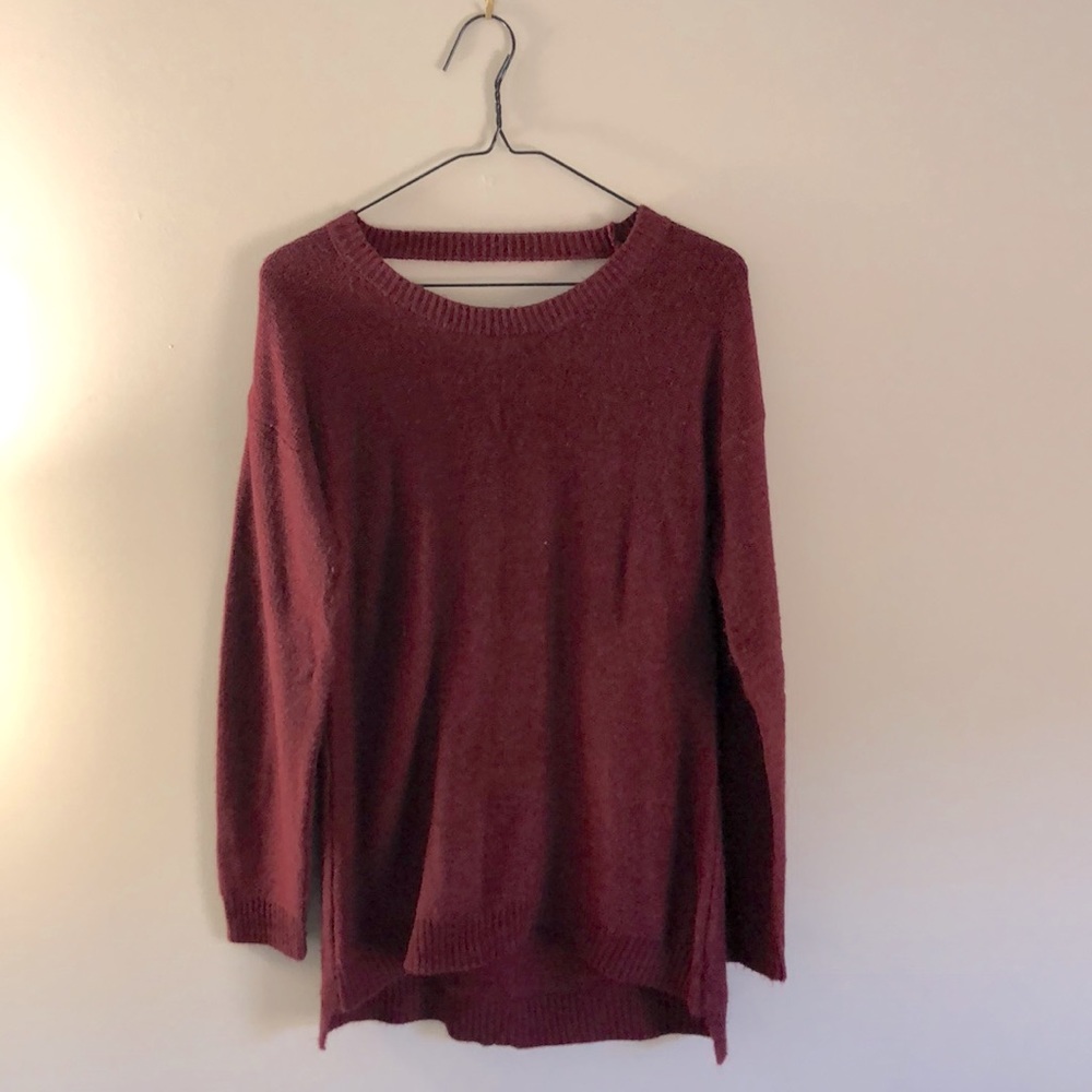 Love by Design sweater, open back